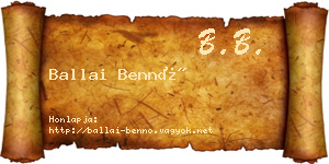 Ballai Bennó névjegykártya